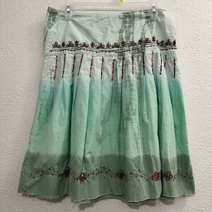 Women’s raindrops pleated the dye skirt with sequin and bead accents